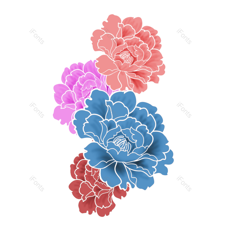 中国风图片,牡丹花元素,花素材PNG,花朵免抠素材